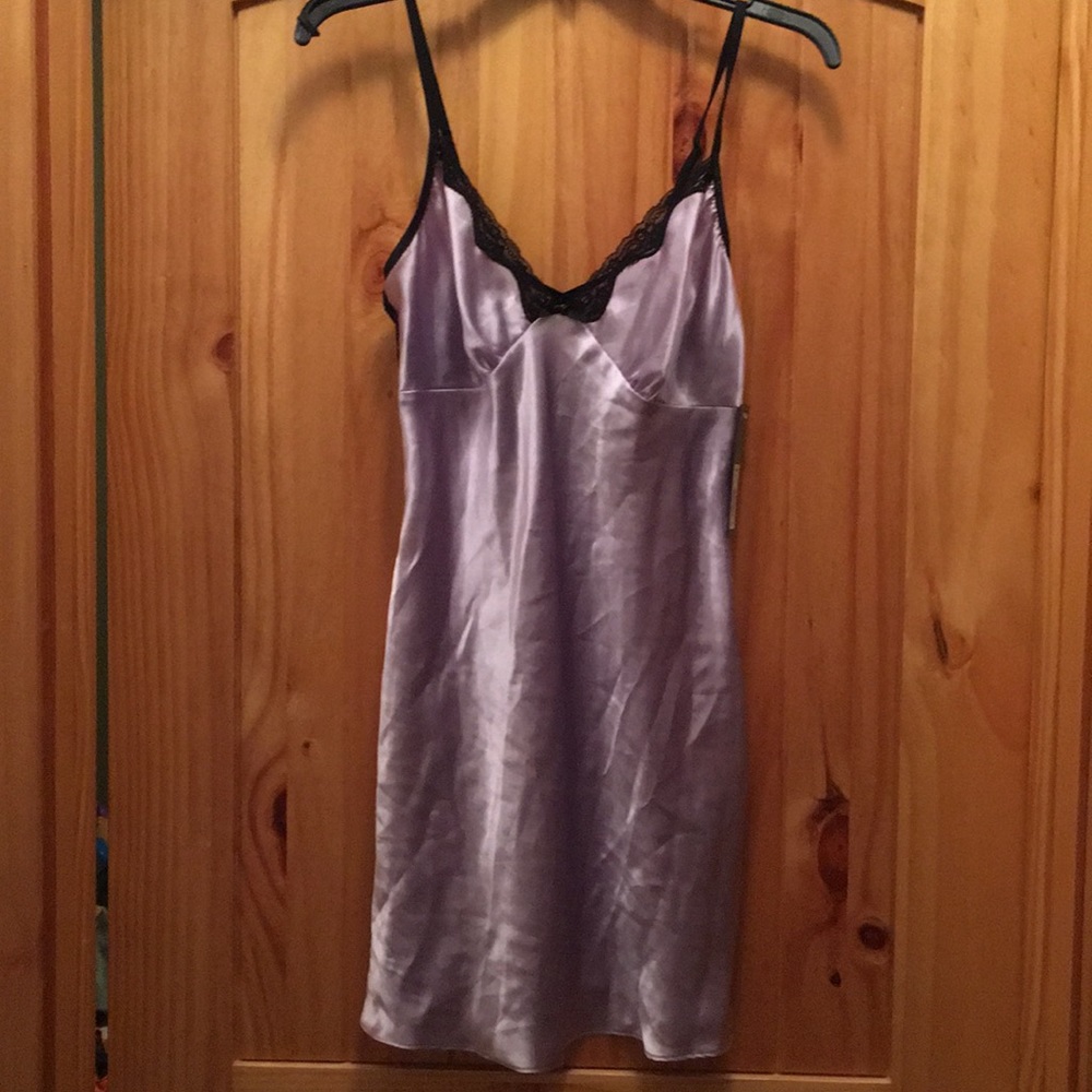 NWT Lilac with Black Lace Intimates Nighty